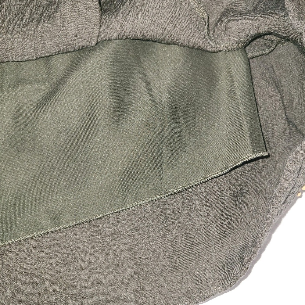 BCBG MaxAzria Wooden Beaded Sleeveless Dress Olive Green Boho Sz 4 - Picture 5 of 6